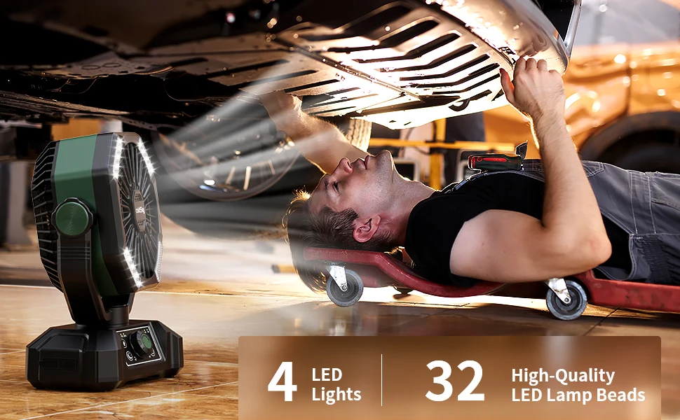 Ventilador de Camping 20000mAh con Luz LED Ventilador de Camping 20000mAh con Luz LED y 8 Velocidades, portátil y recargable