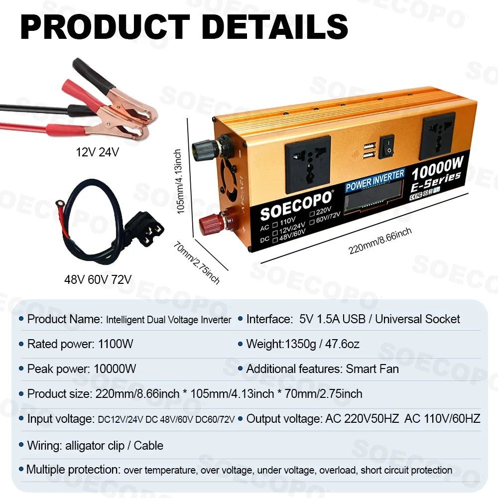 Inversor solar 10000 W 110V 220V para kit solar