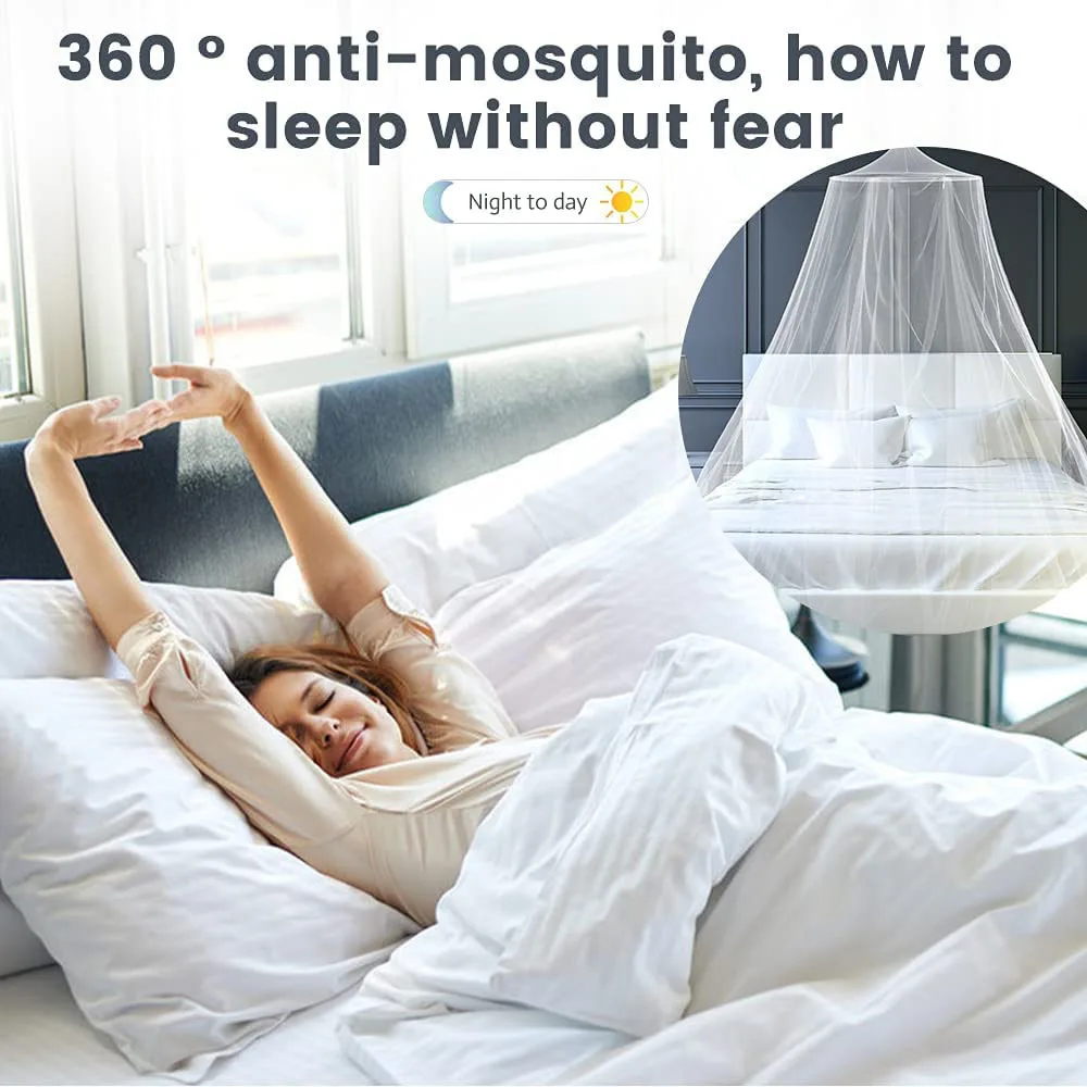 Mosquitera tipo domo grande para cama, dosel colgante y transpirable