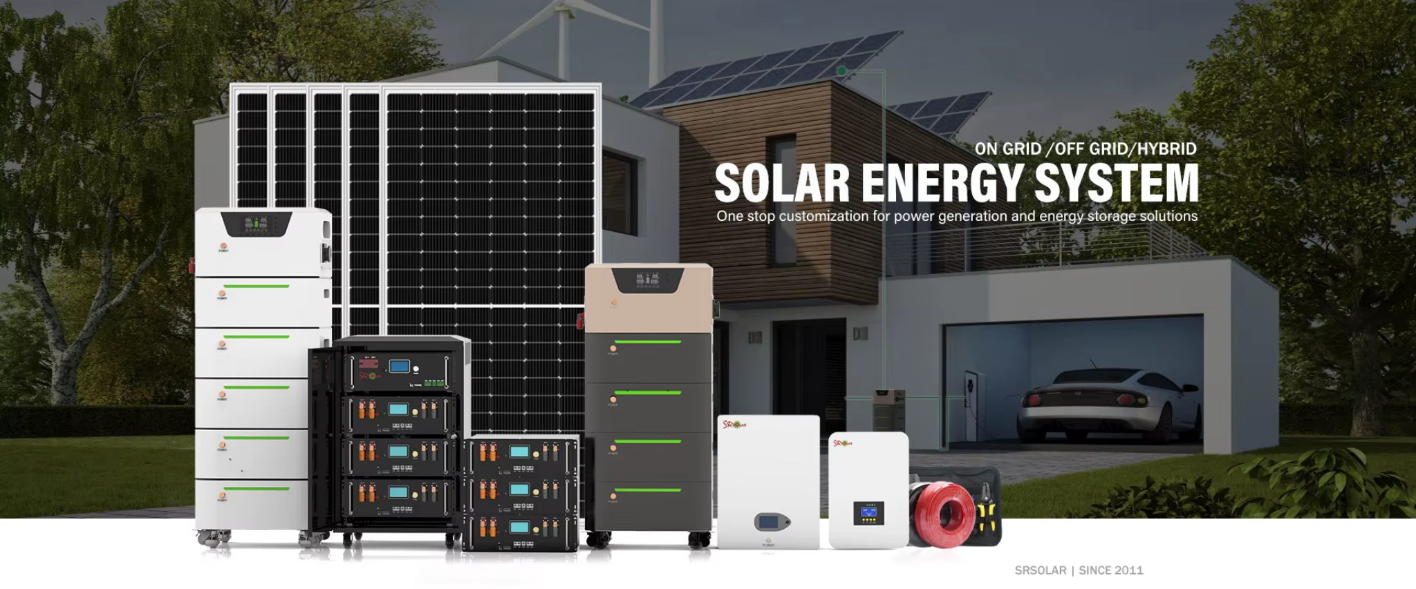 SOPRAY sistema solar híbrido con paneles solares y baterías de litio
