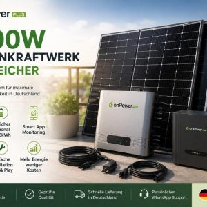 onPower Plus 4000W Balkonkraftwerk mit Speicher und bifazialen Solarmodulen für moderne Haushalte in Deutschland