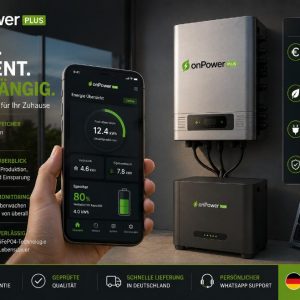 onPower Plus Smart App Monitoring mit Speicherlösung und Energie Dashboard für Premium Balkonkraftwerk in Deutschland