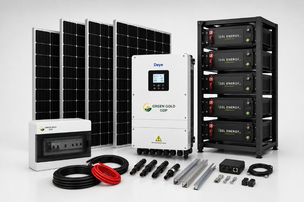 KIT 4 – BUSINESS | Green Gold GDP 1 » Suministro de sistemas solares y soluciones energéticas para empresas | Exportación internacional Suministro de sistemas solares y soluciones energéticas para empresas | Exportación internacional https://www.greengoldgdp.com/producto/kit-4-business/ Green Gold GDP KIT 4 BUSINESS Green Gold GDP sistema solar profesional con inversor híbrido Deye, baterías LiFePO4 GSL Energy y paneles solares para negocios y comercios.