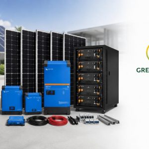 KIT 5 BUSINESS PREMIUM Green Gold GDP sistema solar profesional Victron MultiPlus-II y baterías Pylontech para hoteles, restaurantes, turismo y proyectos comerciales.