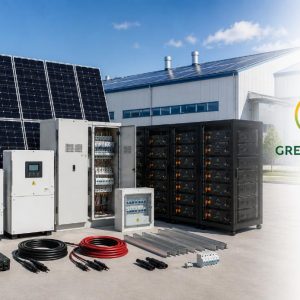 SISTEMA INDUSTRIAL 50 kW Green Gold GDP sistema solar para hoteles, industrias, centros logísticos y empresas de alto consumo energético.
