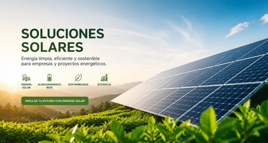 Soluciones solares 1 » Suministro de sistemas solares y soluciones energéticas para empresas | Exportación internacional Suministro de sistemas solares y soluciones energéticas para empresas | Exportación internacional https://www.greengoldgdp.com/soluciones-solares/ Green Gold GDP soluciones solares industriales con almacenamiento energético BESS para empresas y proyectos fotovoltaicos
