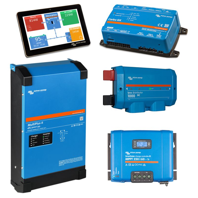 GGDP VICTRON 3K BASIC | Sistema Solar Híbrido 3 kVA LiFePO4 8 » Suministro de sistemas solares y soluciones energéticas para empresas | Exportación internacional Suministro de sistemas solares y soluciones energéticas para empresas | Exportación internacional https://www.greengoldgdp.com/producto/sistema-solar-hibrido-3-kva-victron/ Green Gold GDP Componentes Victron Energy MultiPlus-II 48/3000, Cerbo GX MK2, GX Touch 50, Lynx Distributor y SmartSolar MPPT 250/60 del sistema solar híbrido GGDP VICTRON 3K BASIC.