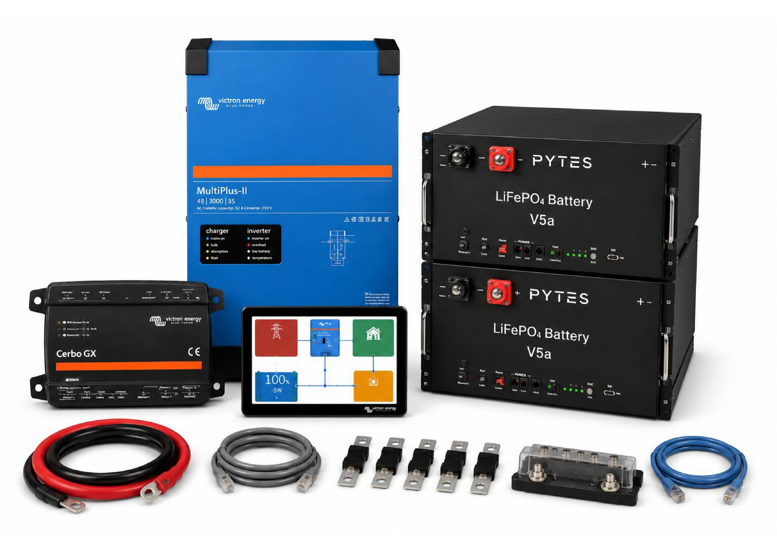 GG-BUS 2400 BASIC | Respaldo Victron 2,4 kW · 5,12–10,24 kWh 4 » Suministro de sistemas solares y soluciones energéticas para empresas | Exportación internacional Suministro de sistemas solares y soluciones energéticas para empresas | Exportación internacional https://www.greengoldgdp.com/producto/gg-bus-2400-basic-victron-220v/ Green Gold GDP GG-BUS 2400 BASIC Victron con 2 baterías Pytes V5a de 10,24 kWh