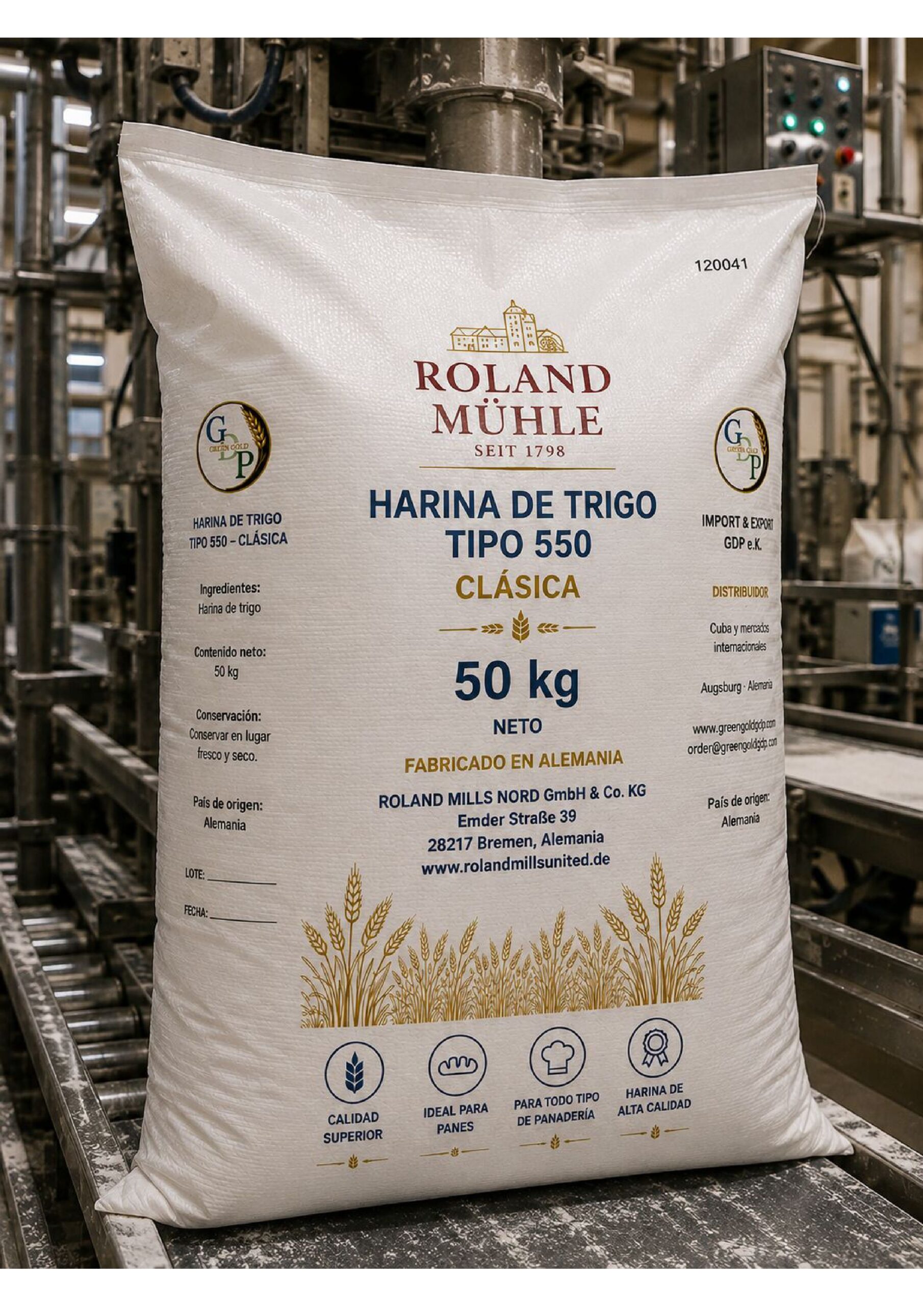 Harina de trigo Roland Mühle Tipo 550 | Alemania 2 » International Import & Export • Solar Energy • Food • Construction • Hotels International Import & Export • Solar Energy • Food • Construction • Hotels https://www.greengoldgdp.com/producto/harina-de-trigo-tipo-550-roland-muehle/ Green Gold GDP | Import & Export GDP e.K Harina de trigo Roland Mühle Tipo 550 saco 50 kg